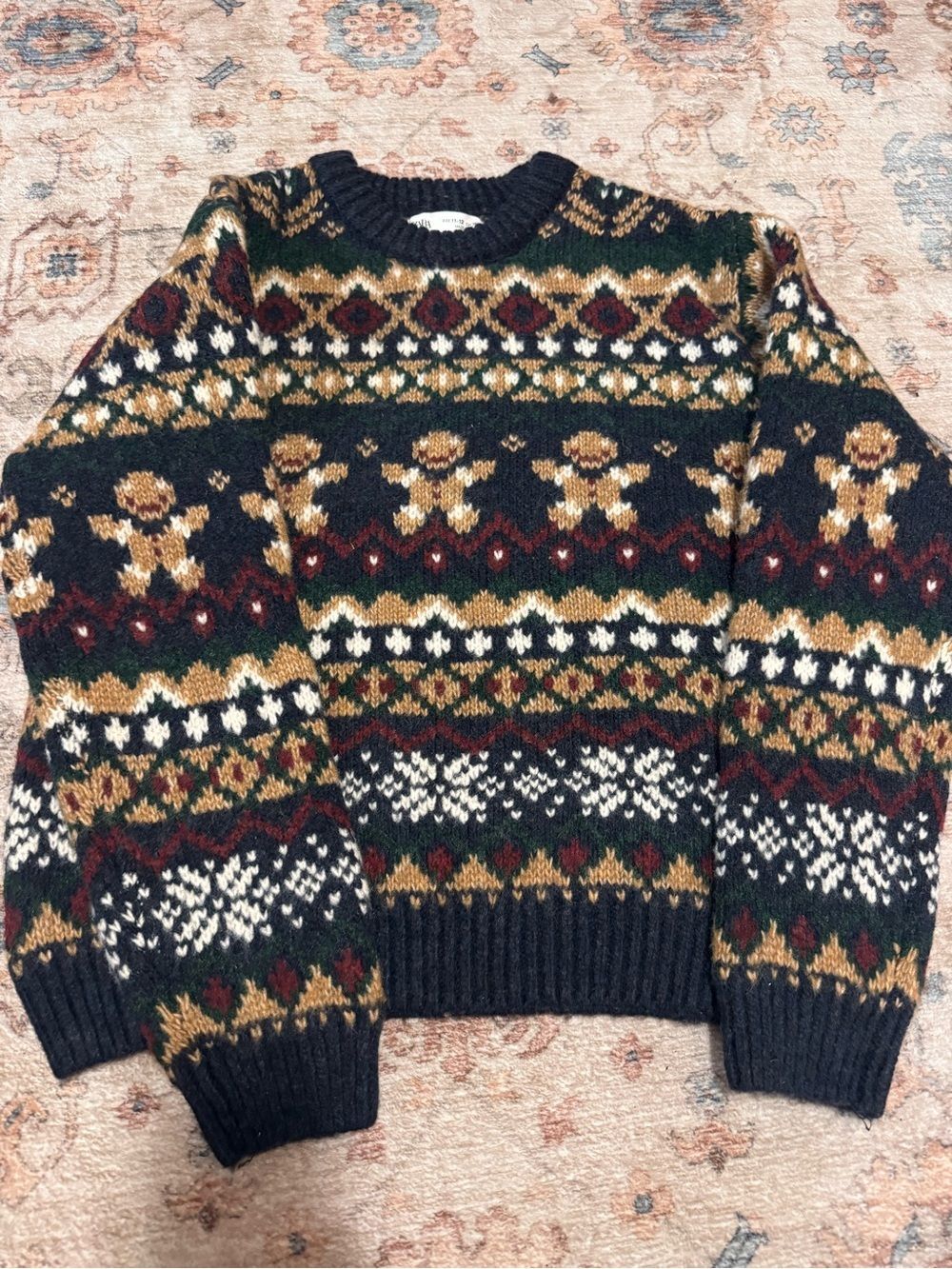 Kids Zara Fair Isle Sweater Gingerbread 11-12 kids